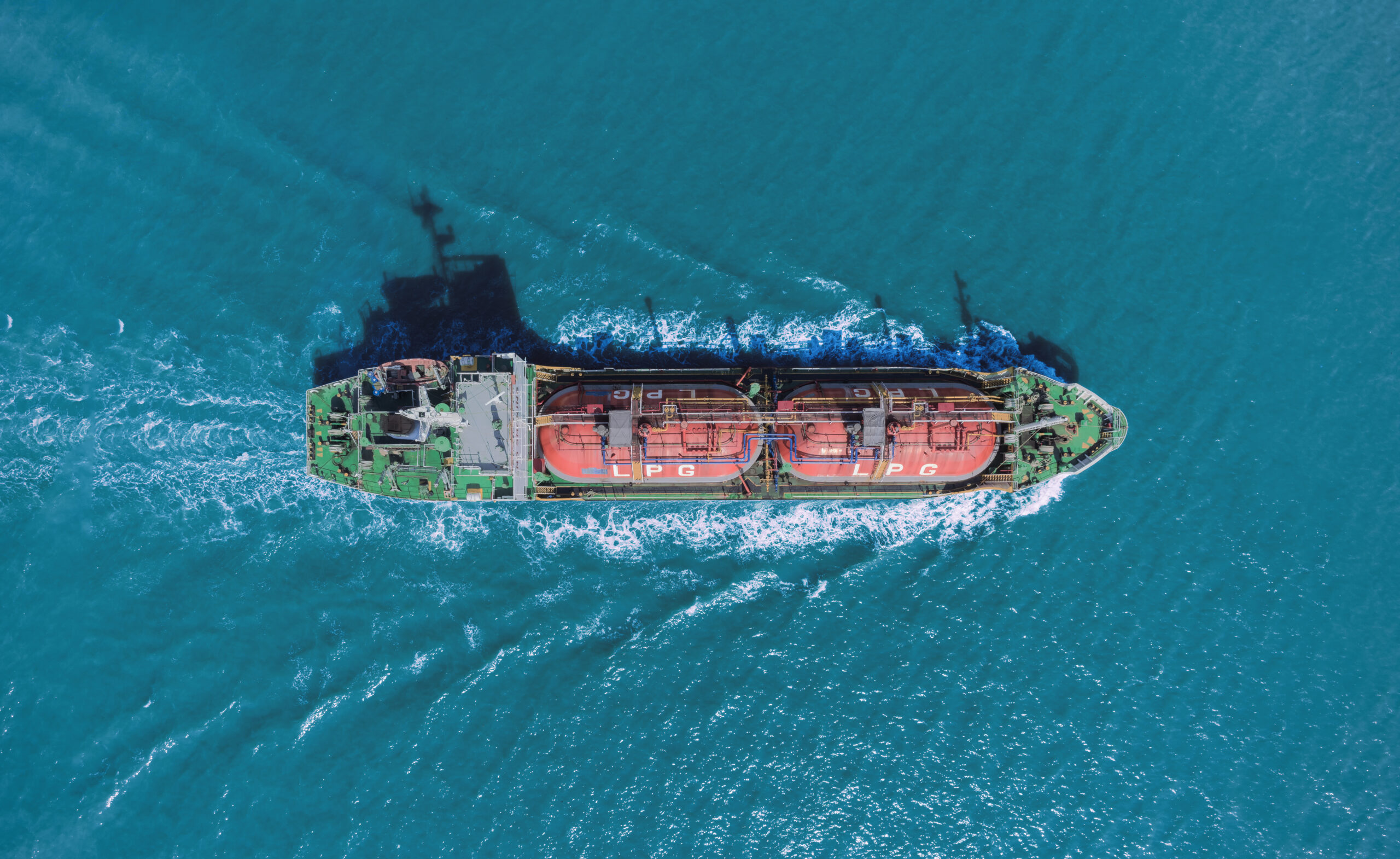 LNG vessel top down view